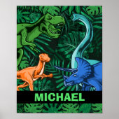 恐竜キッズディノジュラシックトレックスボーイカスタマイズ ポスター (正面)