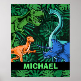 恐竜キッズディノジュラシックトレックスボーイカスタマイズ ポスター