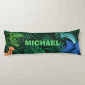 恐竜キッズディノジュラシックトレックスボーイパーソナライズされた ボディピロー (裏面)