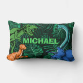 恐竜キッズディノジュラシックトレックスボーイパーソナライズされた ランバークッション (正面)