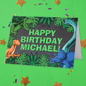 恐竜キッズディノジュラシックトレックスボーイ誕生日 カード