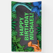 恐竜キッズディノジュラシックトレックスボーイ誕生日 横断幕 (縦)