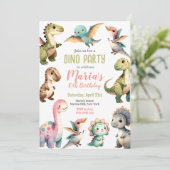 恐竜キッズディノ誕生日パーティーの招待状 招待状 (スタンド正面)