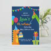 恐竜キッズパーソナライズされた誕生日 招待状 (スタンド正面)