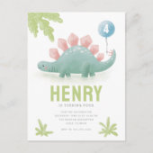 恐竜キッドの誕生日招待状葉書 ポストカード (正面)