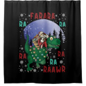 恐竜クリスマスサンタクロース シャワーカーテン (正面)