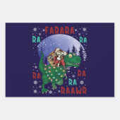 恐竜クリスマスサンタクロース ラッピングペーパーシート (正面2)
