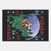 恐竜クリスマスサンタクロース ラッピングペーパーシート (正面)
