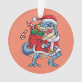 恐竜クリスマスサンタクロースTレックスボーイズ男性 オーナメント (正面)
