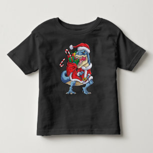 恐竜クリスマスサンタクロースTレックスボーイズ男性 トドラーTシャツ