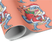 恐竜クリスマスサンタクロースTレックスボーイズ男性 ラッピングペーパー (ロールコーナー)