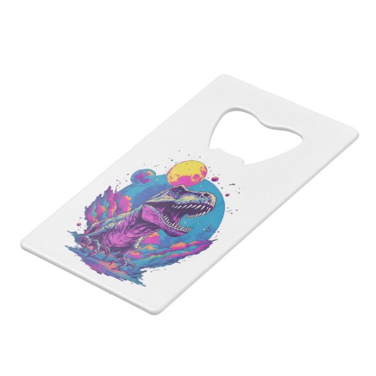 恐竜クリスマスツリーバッファロープレイドトレックス恐竜Chr クレジットカード栓抜き (裏面アングル)