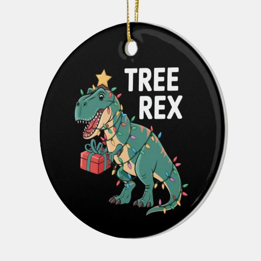 恐竜クリスマスツリーレックスパジャマクリスマスライト セラミックオーナメント (左)