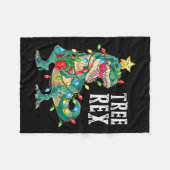 恐竜クリスマスツリーレックスパジャマスメンボーイズクリスマス フリースブランケット (正面(横))