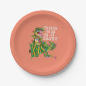 恐竜クリスマスツリーレックスメンズボーイズキッズ ペーパープレート (正面)