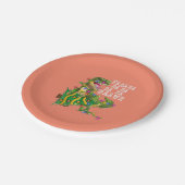 恐竜クリスマスツリーレックスメンズボーイズキッズ ペーパープレート (アングル)