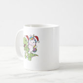 恐竜クリスマスユニコーン冬Tレックスディノ コーヒーマグカップ (正面左)