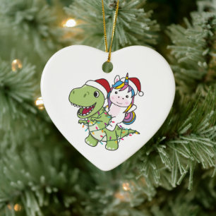 恐竜クリスマスユニコーン冬Tレックスディノ セラミックオーナメント