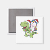 恐竜クリスマスユニコーン冬Tレックスディノ マグネット (正面/裏面)