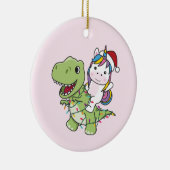 恐竜クリスマスユニコーン冬TレックスDino大人 セラミックオーナメント (右)