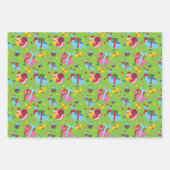 恐竜クリスマスラッピング紙 子供へ ラッピングペーパーシート (正面)