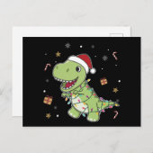 恐竜クリスマス雪の冬TレックスDinoはがき ポストカード (正面/裏面)