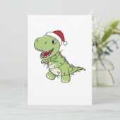 恐竜クリスマス雪の冬TレックスDino大人Cl 招待状 (スタンド正面)