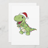 恐竜クリスマス雪の冬TレックスDino大人Cl 招待状 (正面/裏面)