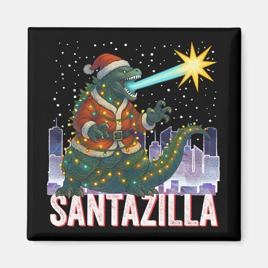 恐竜クリスマス サンタジラ 日本のモンスターダイノサ マグネット (正面)