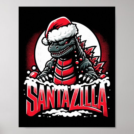 恐竜クリスマス サンタジラ 日本のモンスターディノサ ポスター (正面)