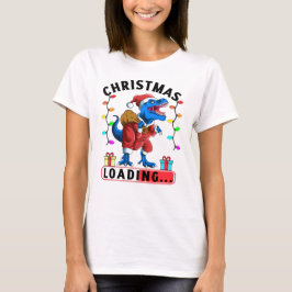 恐竜クリスマス+T+Rex+プレゼントの休日 Tシャツ