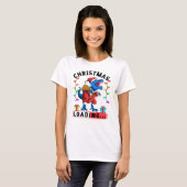 恐竜クリスマス+T+Rex+プレゼントの休日 Tシャツ (正面フル)
