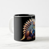 恐竜クールの子供のマグカップ ツートーンマグカップ (正面左)