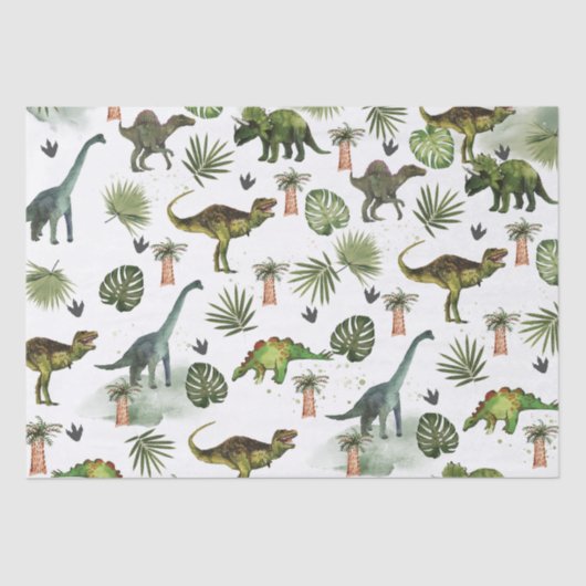 恐竜クールのTレックスジュラの緑の分離 薄葉紙 (正面)