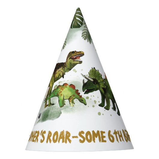 恐竜クールジュラシックボーイ誕生日コーン パーティーハット (正面)