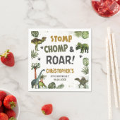 恐竜クールジュラシック男の子の誕生日パーティー スタンダードカクテルナプキン (インサイチュ)