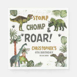 恐竜クールジュラシック男の子の誕生日パーティー スタンダードランチョンナプキン