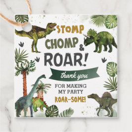 恐竜クールジュラシック男の子の誕生日パーティー フェイバータグ