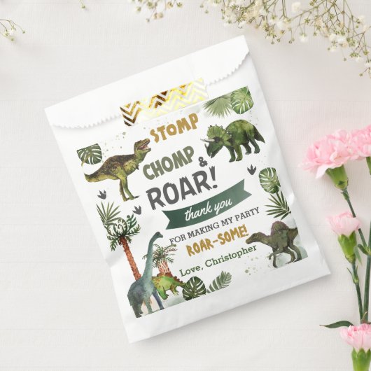 恐竜クールジュラシック男の子の誕生日パーティー フェイバーバッグ (封をした状態)