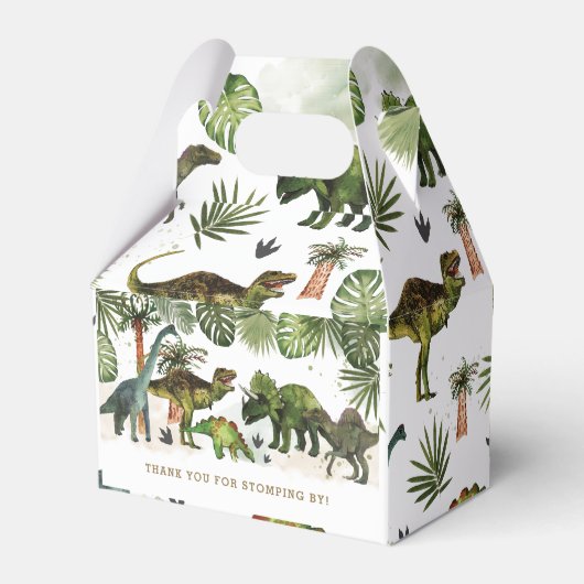恐竜クールジュラシック男の子の誕生日パーティー フェイバーボックス (裏面サイド)