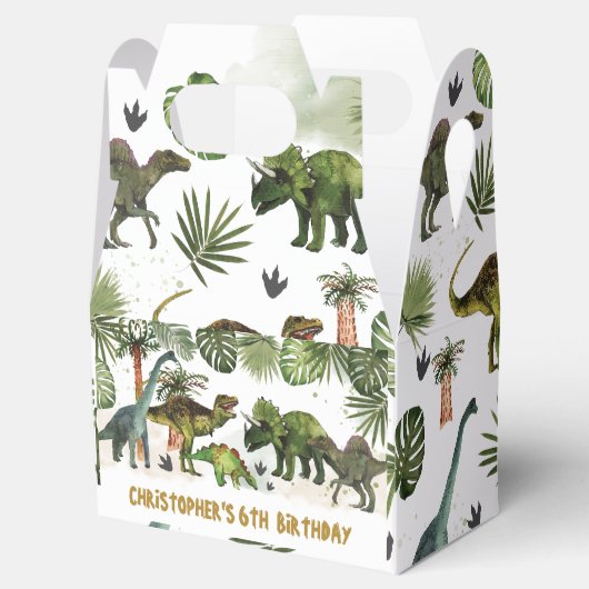 恐竜クールジュラシック男の子の誕生日パーティー フェイバーボックス (オープン)