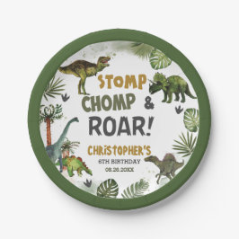 恐竜クールジュラシック男の子の誕生日パーティー ペーパープレート