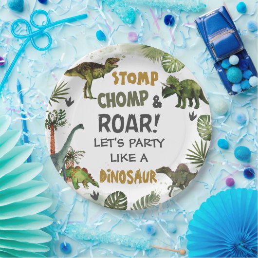 恐竜クールジュラシック男の子の誕生日パーティー ペーパープレート (パーティー)
