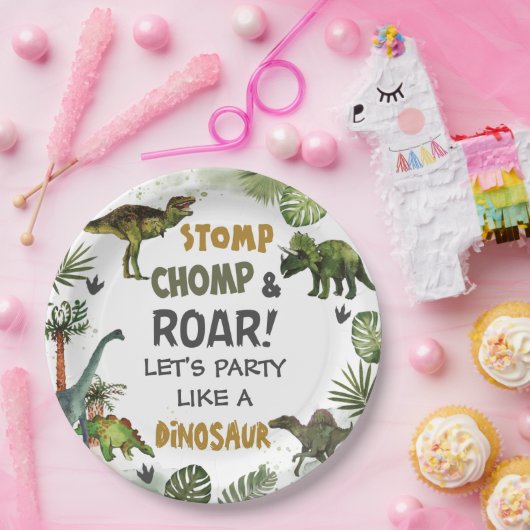 恐竜クールジュラシック男の子の誕生日パーティー ペーパープレート (パーティー)