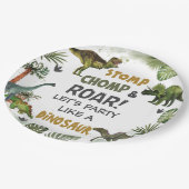 恐竜クールジュラシック男の子の誕生日パーティー ペーパープレート (アングル)