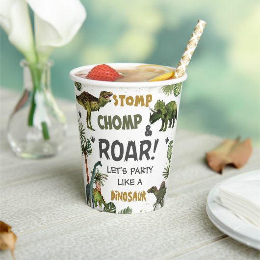 恐竜クールジュラシック男の子の誕生日パーティー 紙コップ (インサイチュ)