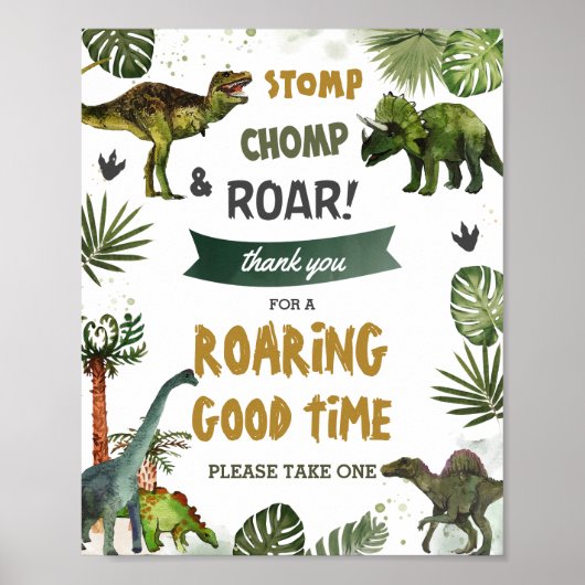 恐竜クールジュラシック誕生日パーティーありがとう ポスター (正面)