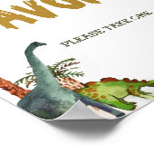 恐竜クールジュラ紀の誕生日パーティーの好意サイン ポスター (角)