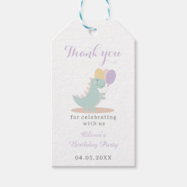 恐竜グリーングレーファースト誕生日ありがとう ギフトタグ