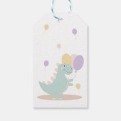 恐竜グリーングレーファースト誕生日ありがとう ギフトタグ (裏面)